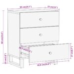 Table de chevet marron et noir 50x33x60 cm bois manguier solide – Image 9