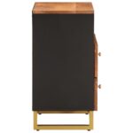 Table de chevet marron et noir 50x33x60 cm bois manguier solide – Image 3