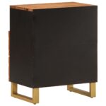 Table de chevet marron et noir 50x33x60 cm bois manguier solide – Image 4