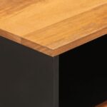 Table de chevet marron et noir 50x33x60 cm bois manguier solide – Image 6