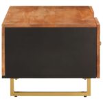 Table basse marron et noir 100x54x40 cm bois massif de manguier – Image 3