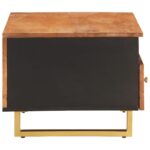 Table basse marron et noir 80x54x40 cm bois de massif manguier – Image 3