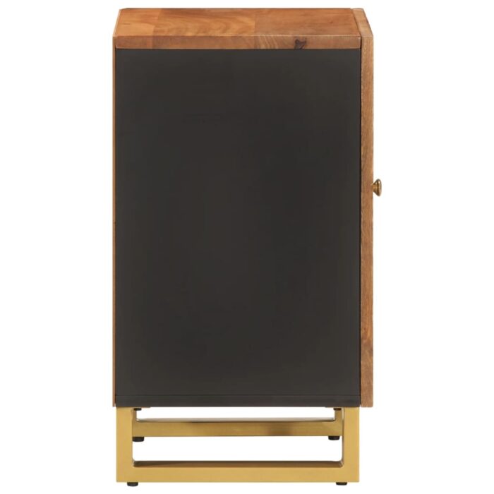 Armoire bain marron et noir 38x33,5x58 cm bois massif manguier – Image 4