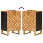 Armoire bain marron et noir 38x33,5x58 cm bois massif manguier – Image 6