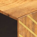 Armoire bain marron et noir 38x33,5x58 cm bois massif manguier – Image 7