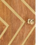 Armoire bain marron et noir 38x33,5x58 cm bois massif manguier – Image 8