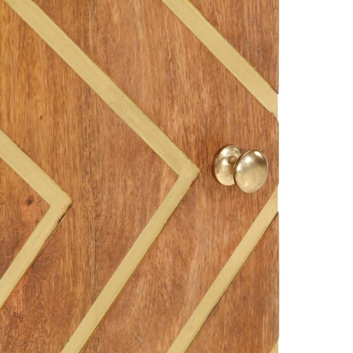 Armoire bain marron et noir 38x33,5x58 cm bois massif manguier – Image 8