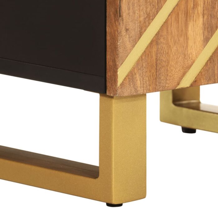 Armoire bain marron et noir 38x33,5x58 cm bois massif manguier – Image 9