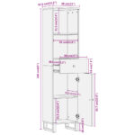 Armoire bain marron et noir 38x33,5x160 cm bois massif manguier – Image 10