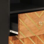 Armoire bain marron et noir 38x33,5x160 cm bois massif manguier – Image 7