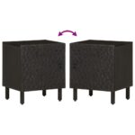 Table de chevet noir 40x33x46 cm bois de manguier solide – Image 5