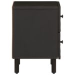 Tables de chevet 2 pcs noir 40x33x46 cm bois de manguier solide – Image 4