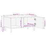 Table basse noir 80x50x40 cm bois massif de manguier – Image 10