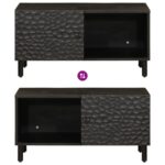 Table basse noir 80x50x40 cm bois massif de manguier – Image 5