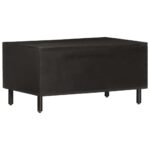Table basse noir 80x50x40 cm bois massif de manguier – Image 4
