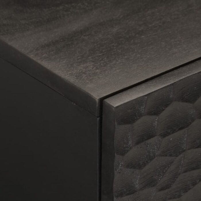 Table basse noir 80x50x40 cm bois massif de manguier – Image 5