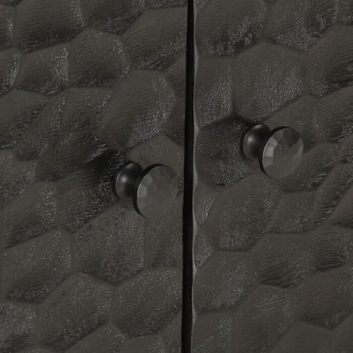 Table basse noir 80x50x40 cm bois massif de manguier – Image 6