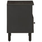 Table de chevet noir 40x33x46 cm bois de manguier solide – Image 3