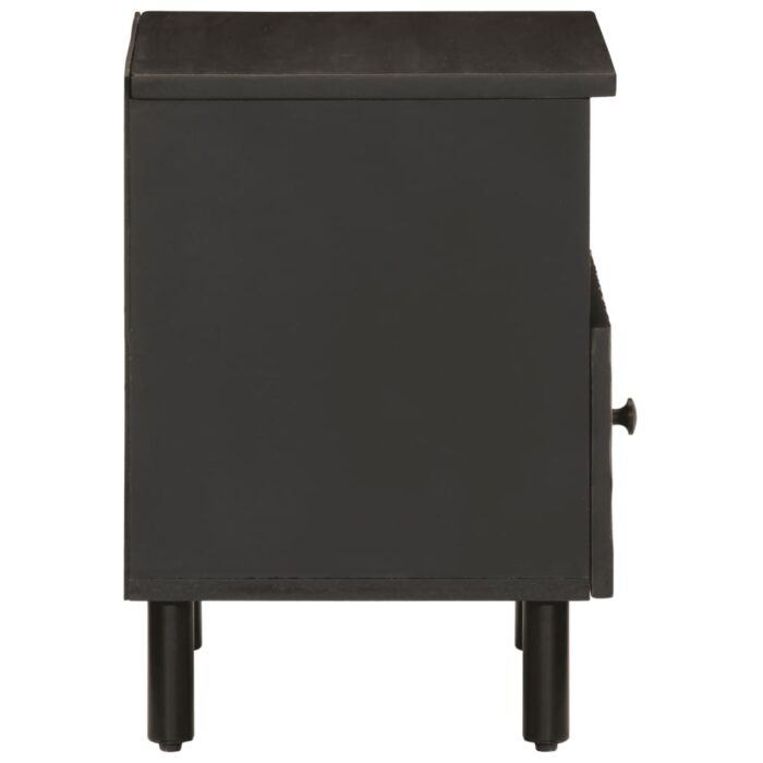 Table de chevet noir 40x33x46 cm bois de manguier solide – Image 3