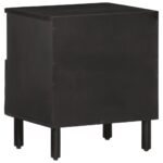 Table de chevet noir 40x33x46 cm bois de manguier solide – Image 4