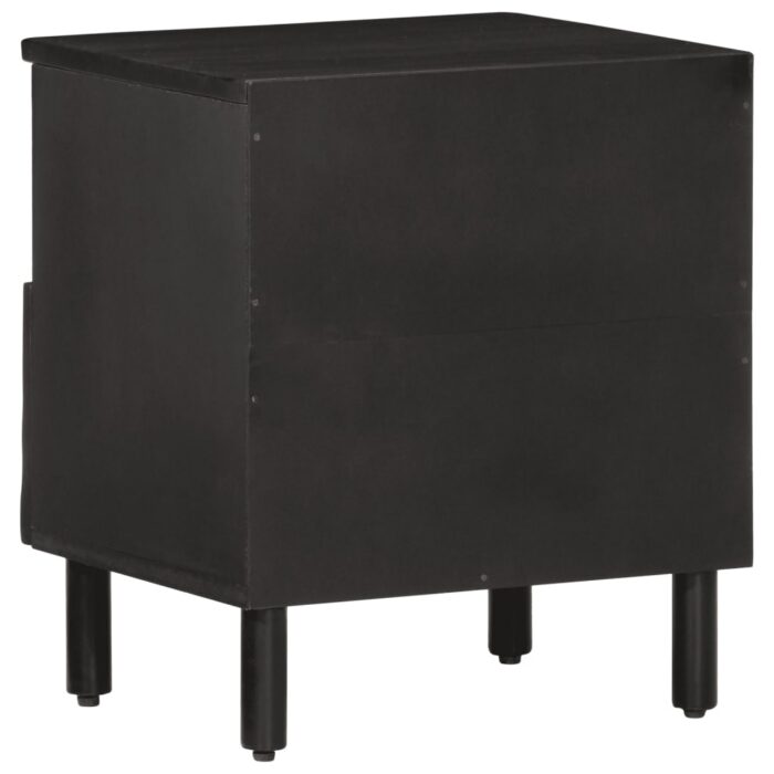 Table de chevet noir 40x33x46 cm bois de manguier solide – Image 4