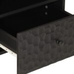Table de chevet noir 40x33x46 cm bois de manguier solide – Image 6