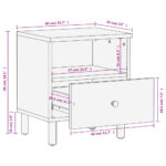 Tables de chevet 2 pcs noir 40x33x46 cm bois de manguier solide – Image 10