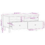 Table basse noir 80x54x40 cm bois massif de manguier – Image 10