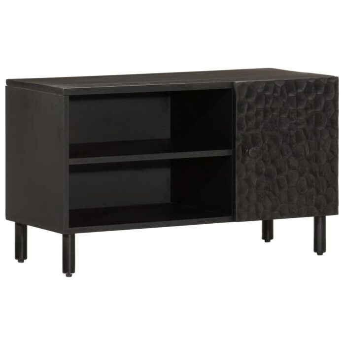 VXL8720845422523_a_en_hd_1.jpg Meuble TV noir 80x31x46 cm bois massif de manguier – Image 1