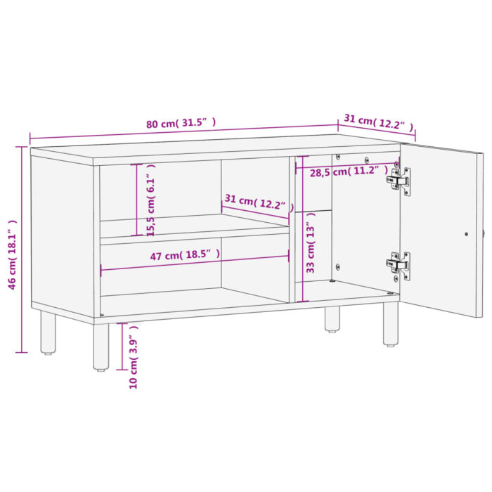 VXL8720845422523_g_en_hd_10.jpg Meuble TV noir 80x31x46 cm bois massif de manguier – Image 10