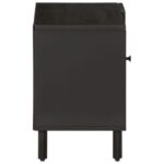 Meuble TV noir 80x31x46 cm bois massif de manguier – Image 3