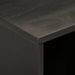 Meuble TV noir 80x31x46 cm bois massif de manguier – Image 6