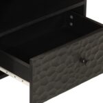 Meuble TV noir 80x33x46 cm bois massif de manguier – Image 7