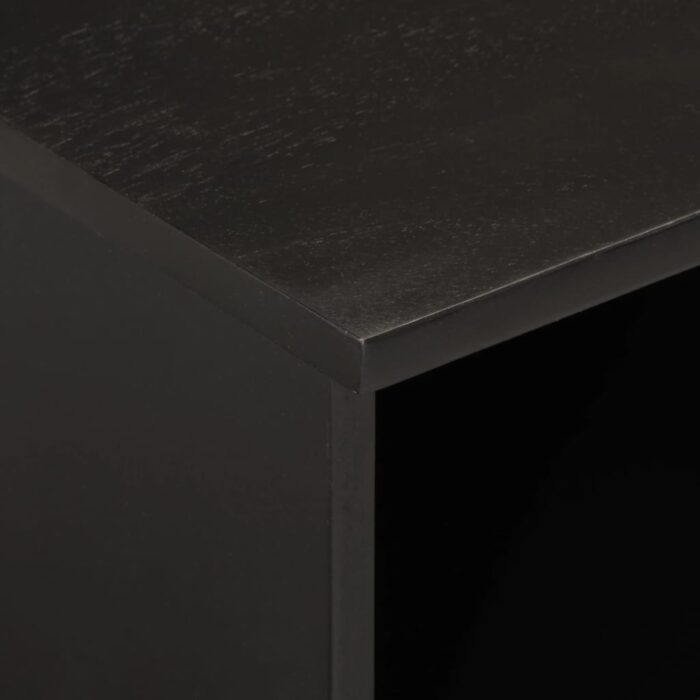 Meuble TV noir 100x33x46 cm bois massif de manguier – Image 5