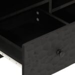 Meuble TV noir 100x33x46 cm bois massif de manguier – Image 6