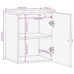 Armoire de salle de bain murale 38x33x48cm bois massif manguier – Image 9