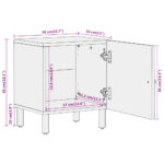 Tables de chevet 2 pcs 40x33x46 cm Bois d'acacia massif – Image 11