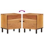Tables de chevet 2 pcs 40x33x46 cm Bois d'acacia massif – Image 6