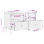 Meuble TV 70x33x46 cm Bois d'acacia massif – Image 10