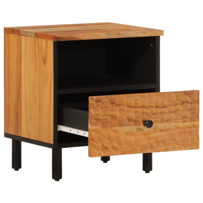 Tables de chevet 2 pcs 40x33x46 cm Bois d'acacia massif – Image 2