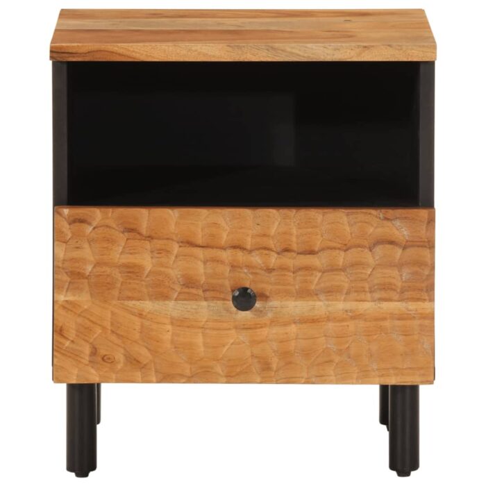Tables de chevet 2 pcs 40x33x46 cm Bois d'acacia massif – Image 3