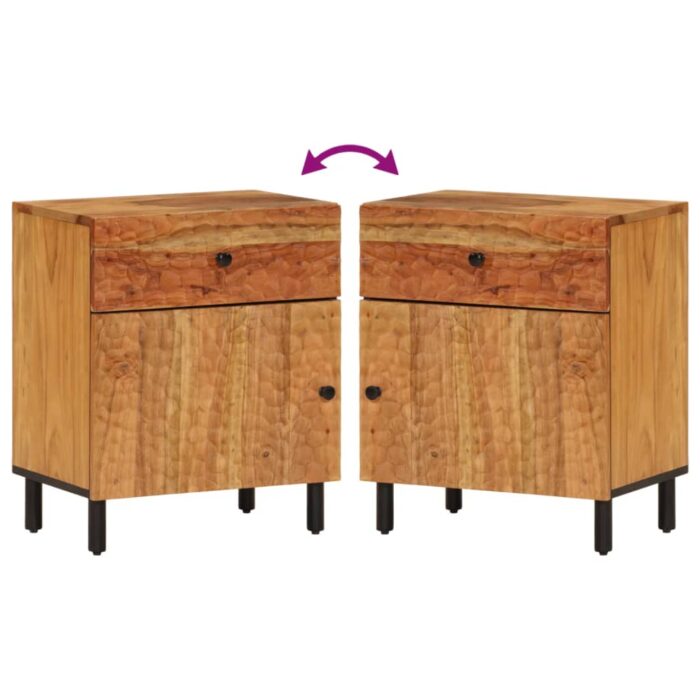 Table de chevet 50x33x60 cm bois d'acacia solide – Image 6