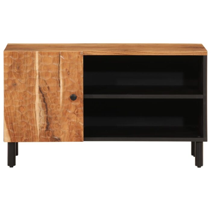 Meuble TV 80x33x46 cm bois d'acacia massif – Image 3