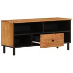 Meuble TV 100x33x46 cm bois d'acacia solide – Image 2