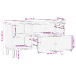 Meuble TV 80x33x46 cm bois d'acacia massif – Image 11