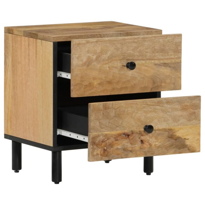 Tables de chevet 2 pcs 40x33x46 cm Bois de manguier solide – Image 2