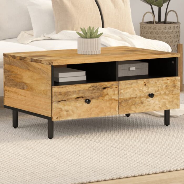 Table basse 80x54x40 cm bois de manguier massif – Image 1