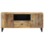Meuble TV 105x33x46 cm Bois massif de manguier – Image 2