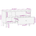Meuble TV 80x33x46 cm bois massif de manguier – Image 10