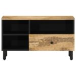Meuble TV 80x33x46 cm bois massif de manguier – Image 2